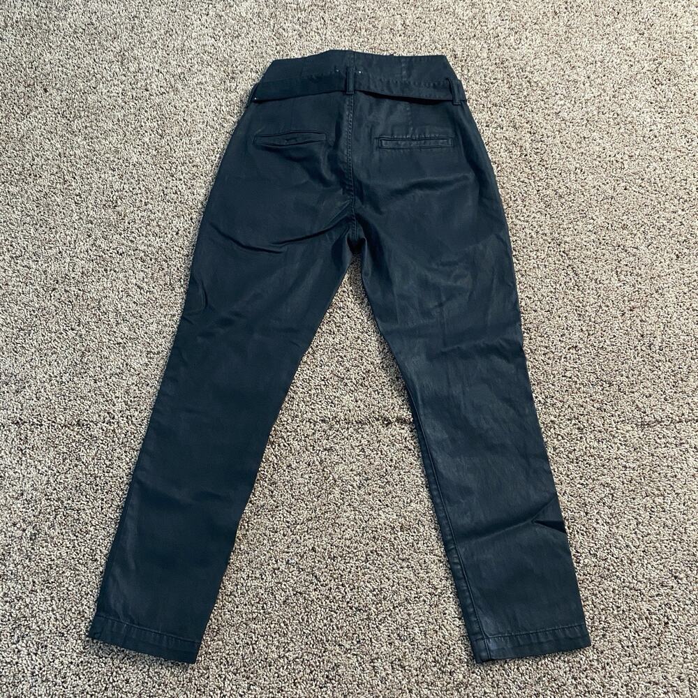 DL1961 Black Susie‎ Paperbag High Rise Taper Pants Belted Size 25 - Picture 2 of 10